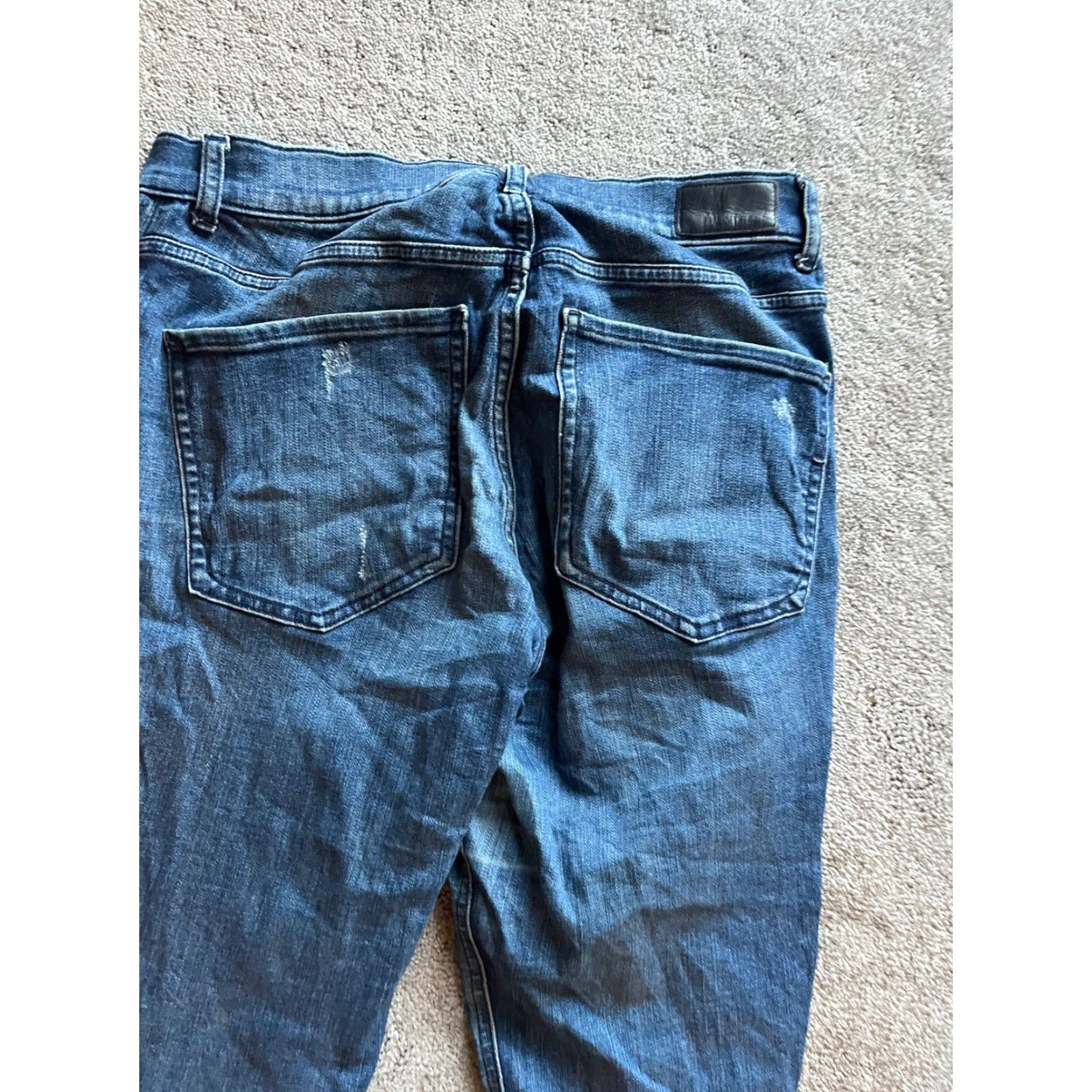 Express Express Womens Jeans 10 Ankle High Rise Distressed Raw Hem Slim Denim Blue 5-Pocket Womens Jeans 10s Size 32" / US 10 / IT 46 - 2 Thumbnail