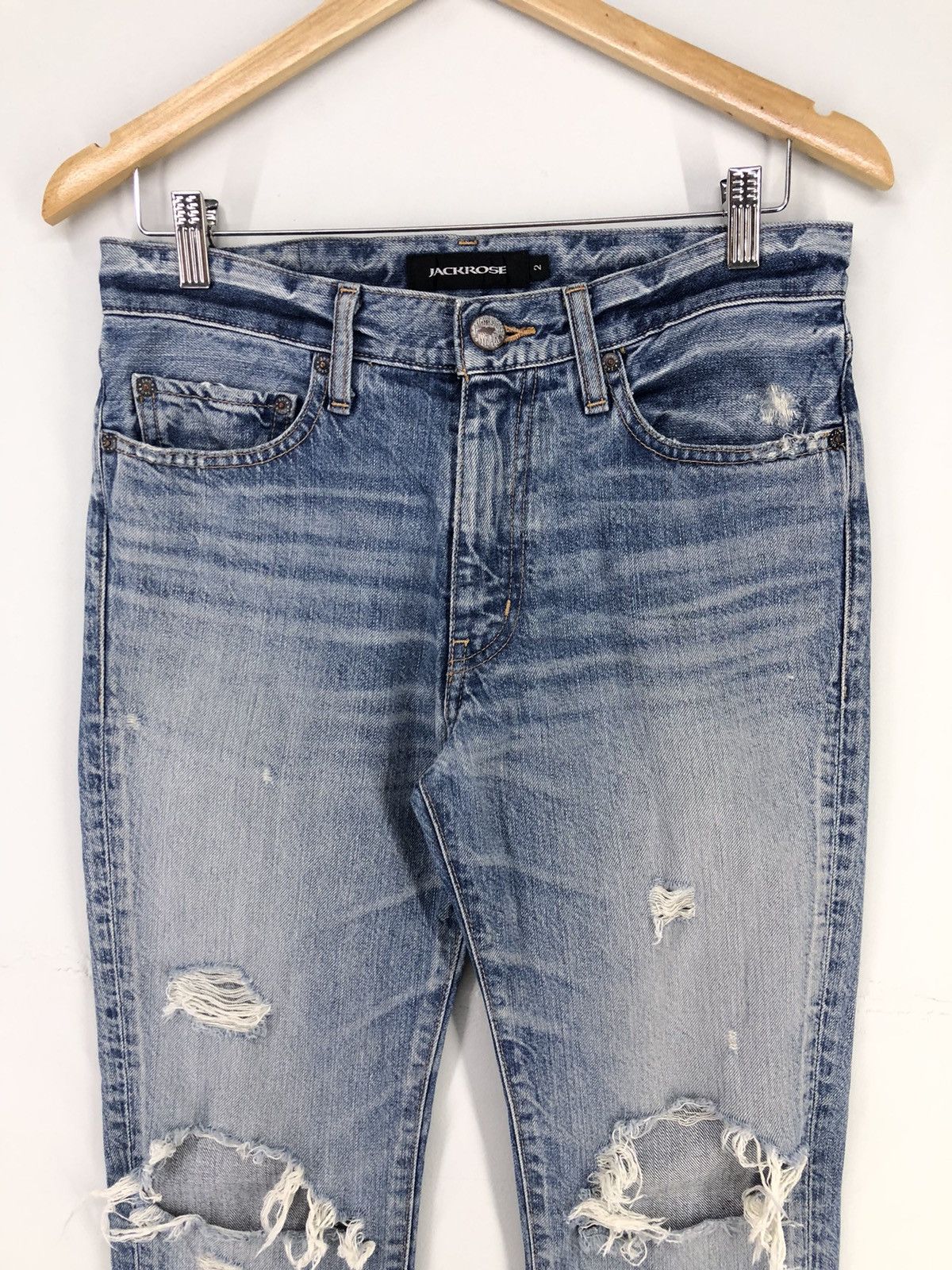 JACKROSE Rare💥Jackrose Seditionaries Distressed Faded Blue Jeans Size US 30 / EU 46 - 4 Thumbnail