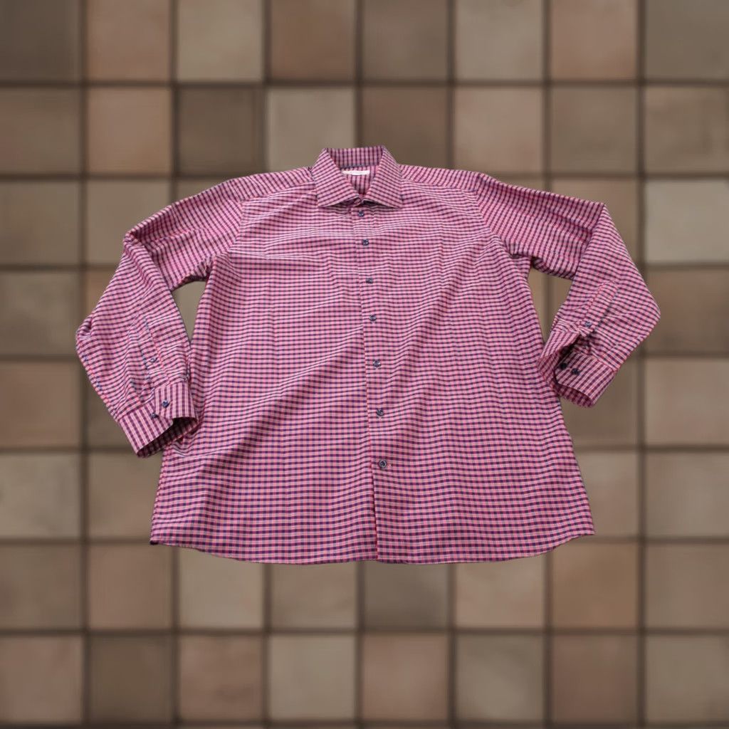 Eton Eton Shirt Men 2XL Plaid Button-Up Long Sleeve Collared Knit Cotton Multicolor Classic Casual Size 48R - 1 Thumbnail