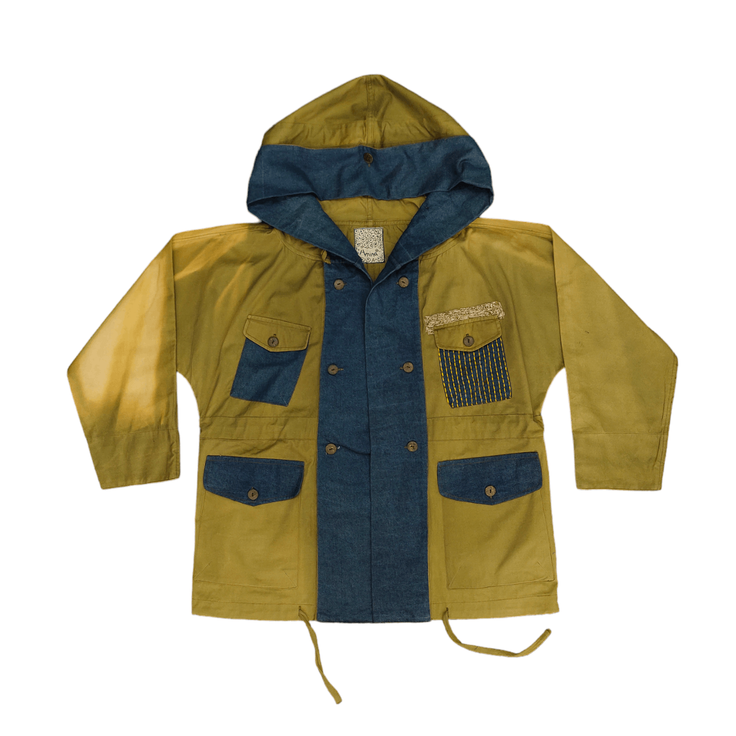 If Six Was Nine Amina Patchwork Boro Distress Color Multi Pocket Jacket Size US XL / EU 56 / 4 - 8 Thumbnail