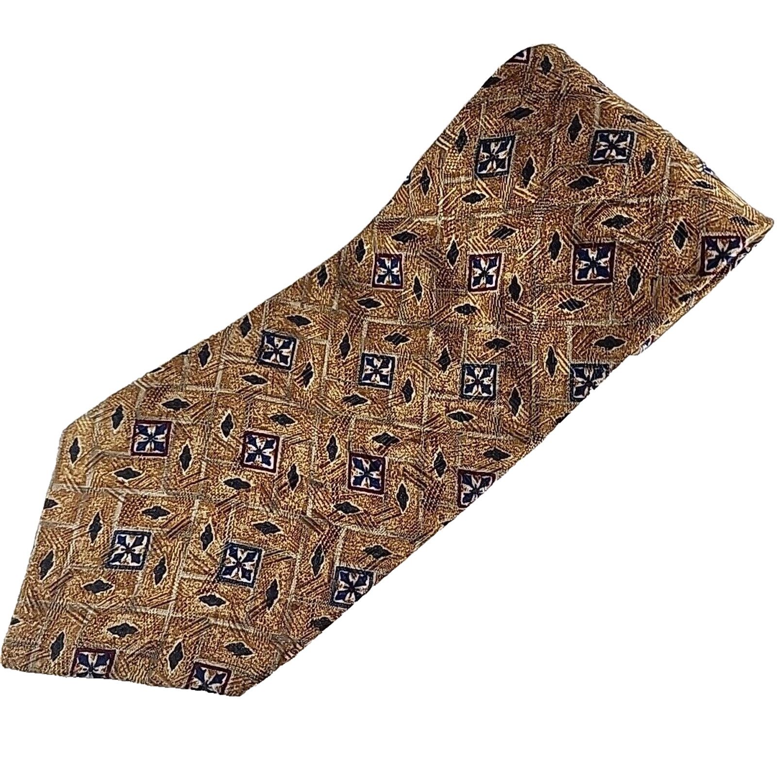 Fumagalli Studio by Fumagalli's Gold Geometric Silk Necktie - Like New Size ONE SIZE - 1 Thumbnail