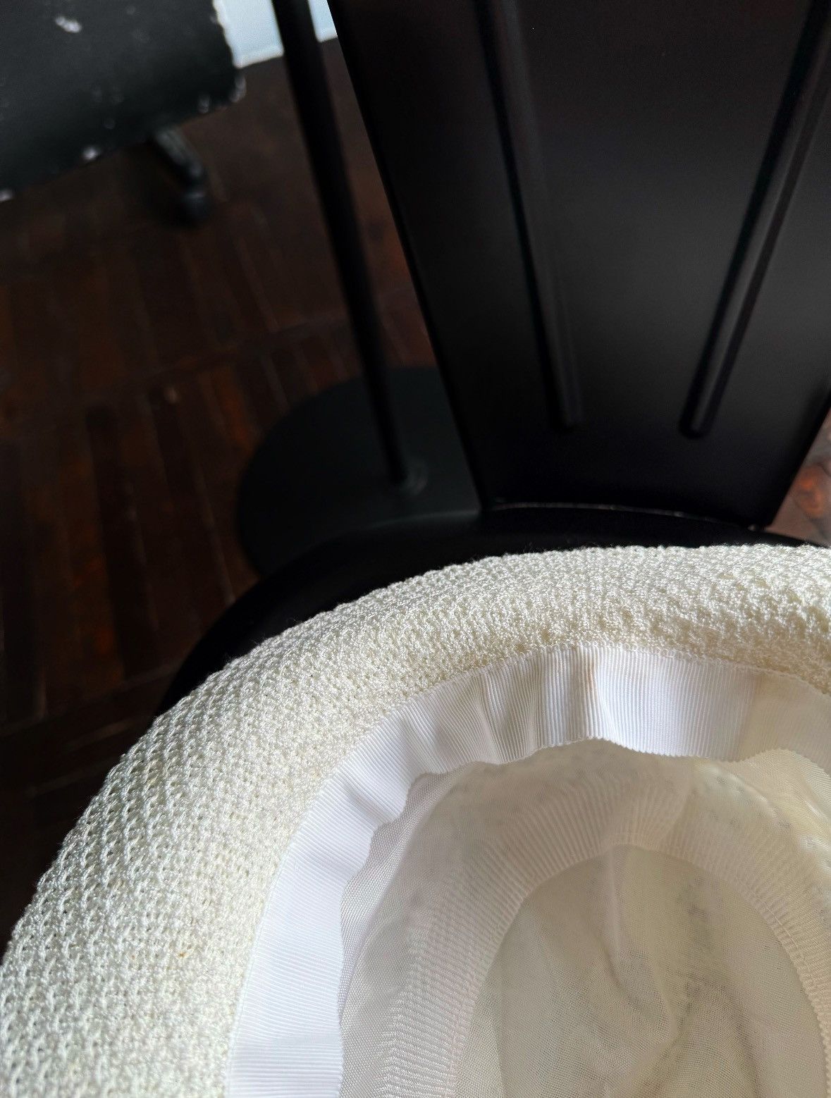 Wigens Wigens Vintage White Beige Knit Bucket Cloche Hat Sweden Size ONE SIZE - 7 Thumbnail