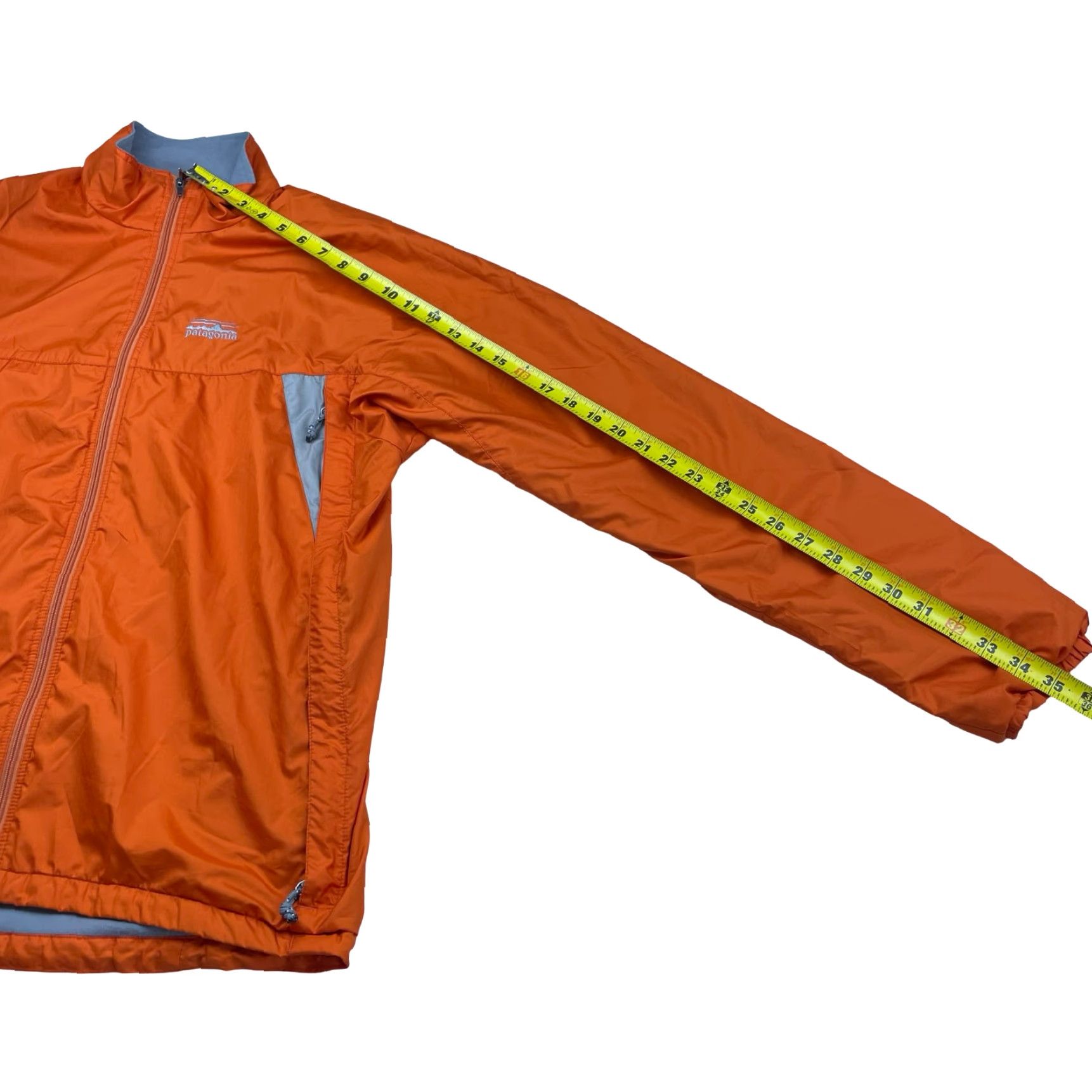 Patagonia VINTAGE Patagonia Men's Windbreaker Jacket Orange Medium Fleece Lined Full Zip - 90s Y2K Style, Logo, Regular Mens Size US M / EU 48-50 / 2 - 6 Thumbnail