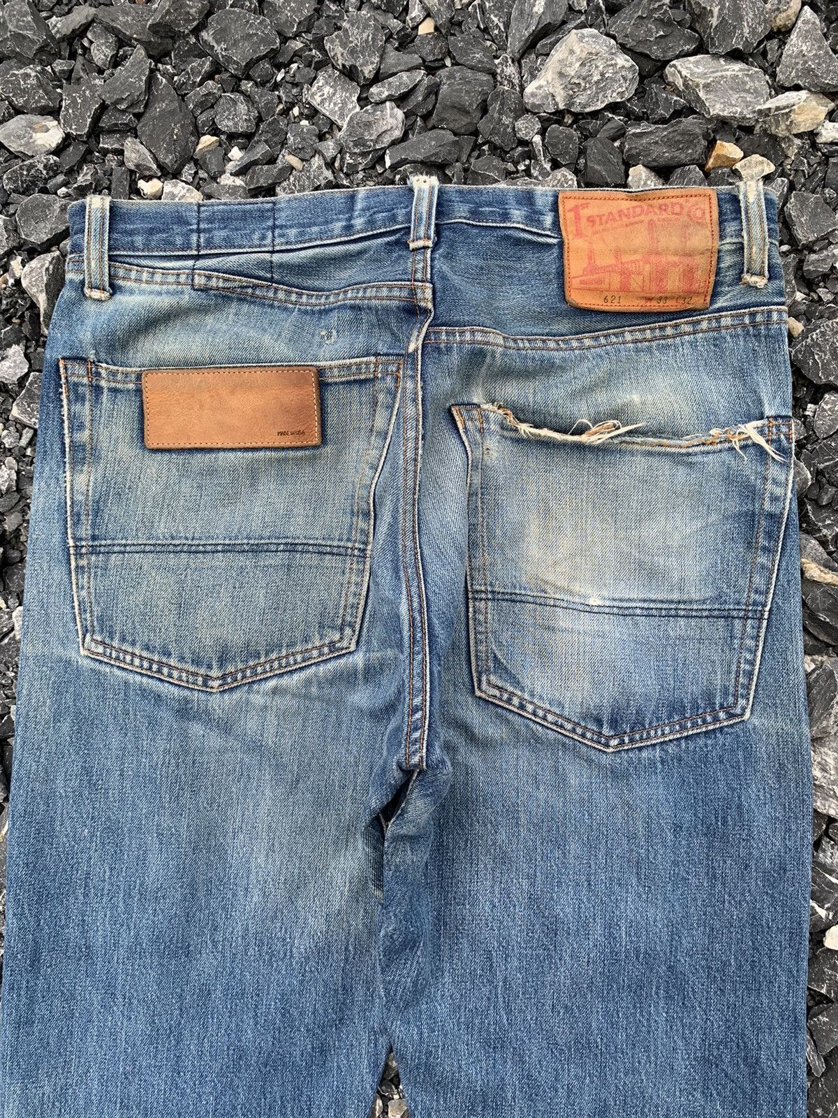 Japanese Brand VINTAGE FIRST STANDARD CO RUSTY FADED DISTRESSED DENIM Size US 33 - 9 Thumbnail