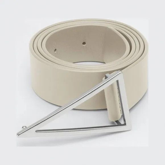Bottega Veneta o1w1db10625 Size: 95 / Triangle Belt in Off White Size 38 - 1 Preview