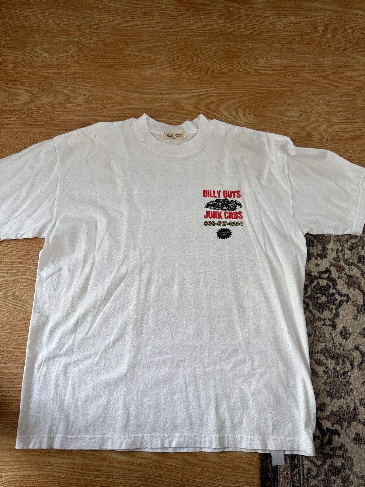 image of Billy Hill Junk Cars Tee in White, Men's (Size XL)
