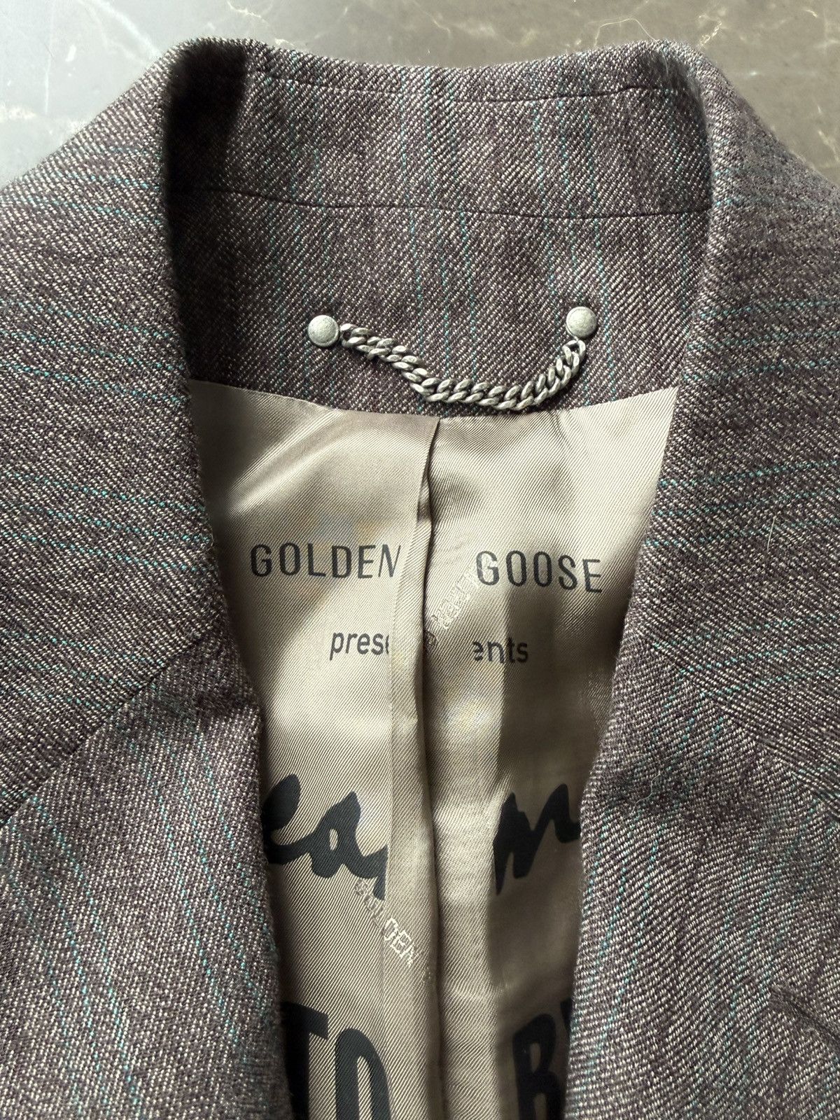 Golden Goose Golden Goose F25 Single-Breast Blazer — IT 48 | Dk Br Stripe Size 48R - 3 Thumbnail