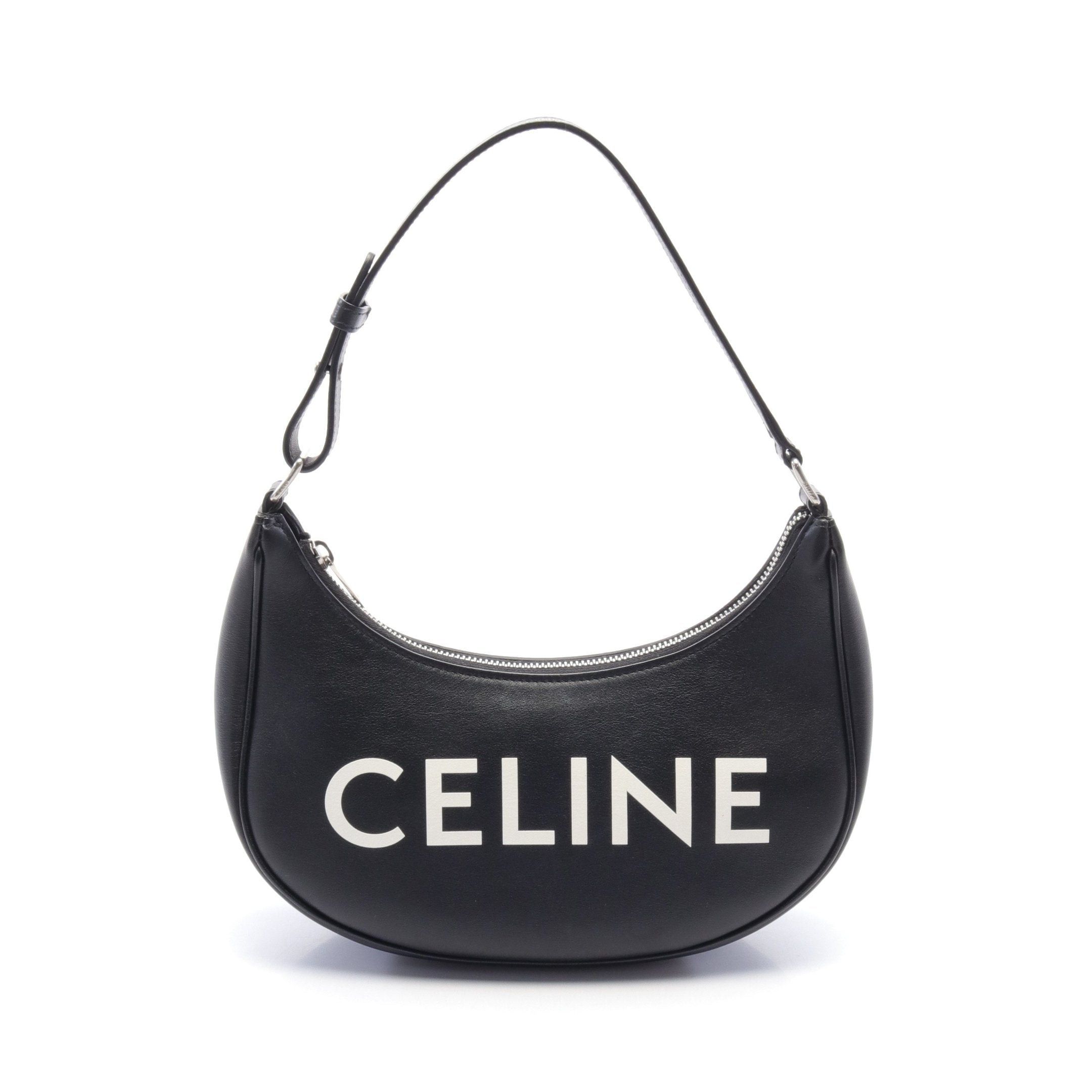 Celine Celine Ava Handbag Logo Leather Black Size ONE SIZE - 1 Thumbnail
