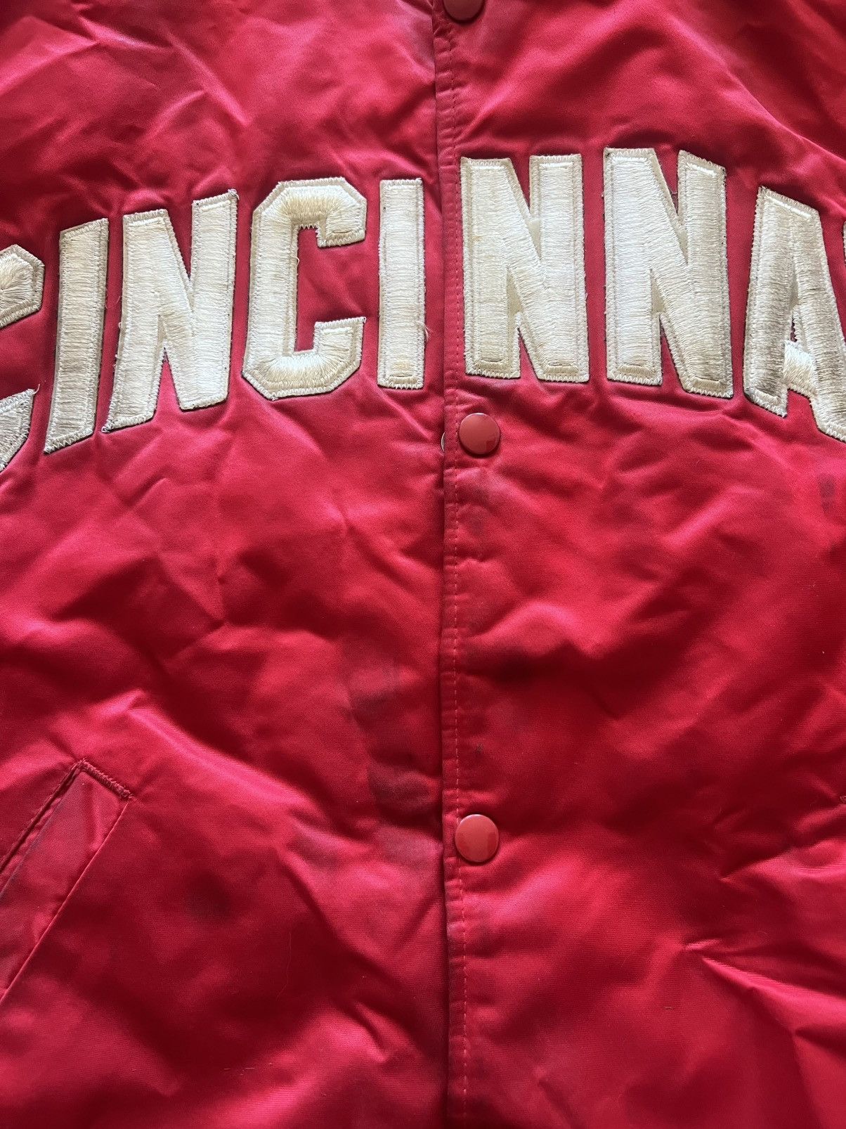 Starter Vintage 80s Cincinnati Reds MLB Starter Satin Bomber Jacket Size US L / EU 52-54 / 3 - 6 Thumbnail