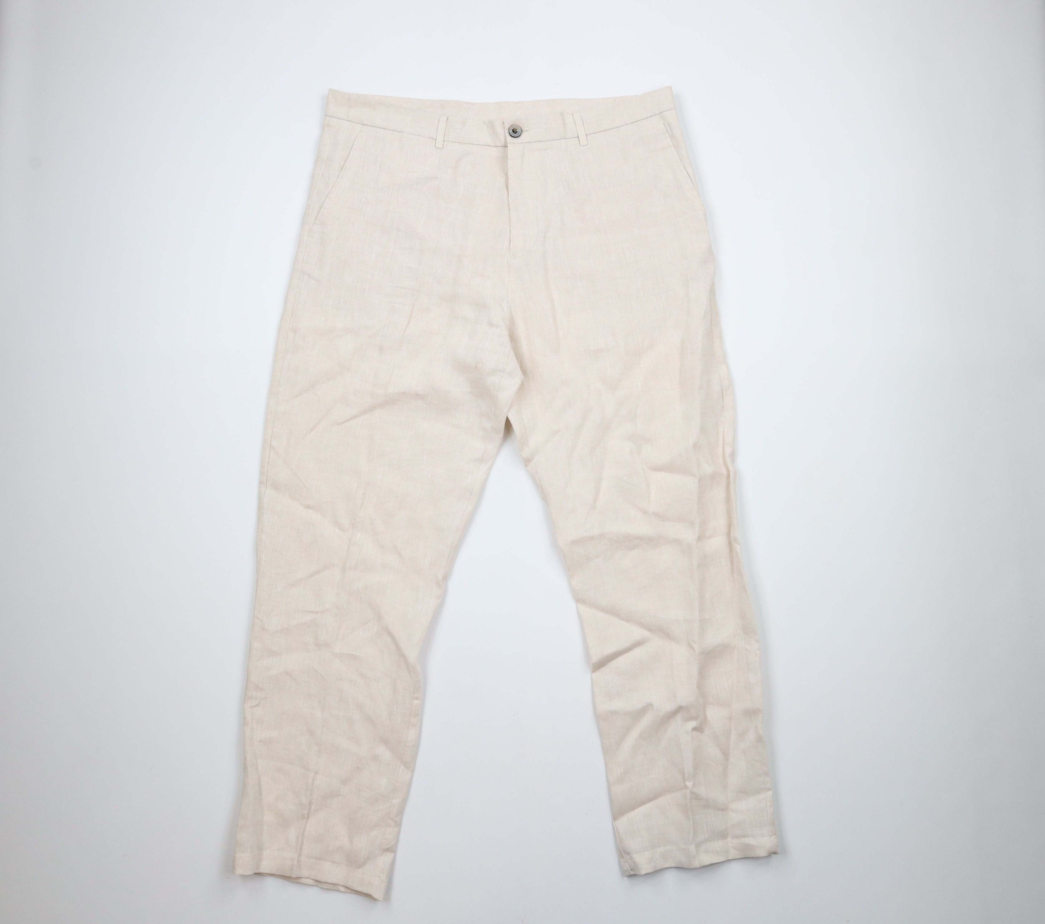 Vintage Vintage 90s Streetwear Linen Blend Harem Beach Pants Beige Size US 36 / EU 52 - 1 Thumbnail