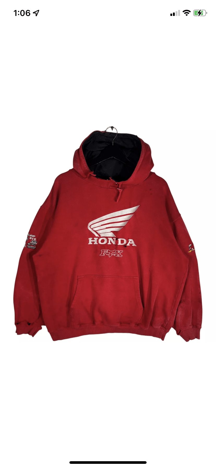 Fox Racing × Vintage Vintage Fox Racing Honda Moto Hoodie Size US L / EU 52-54 / 3 - 1 Thumbnail