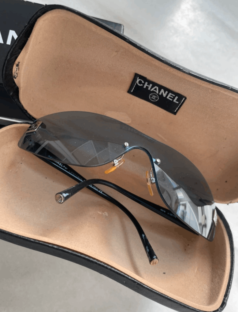 Chanel CHANEL Sunglasses 4019 Mask Rimless Rhinestone 4017 Vintage Size ONE SIZE - 5 Thumbnail