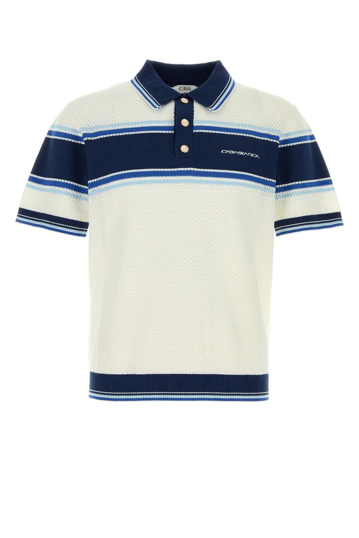 Casablanca White Mesh Polo Shirt Size US M / EU 48-50 / 2 - 1 Thumbnail