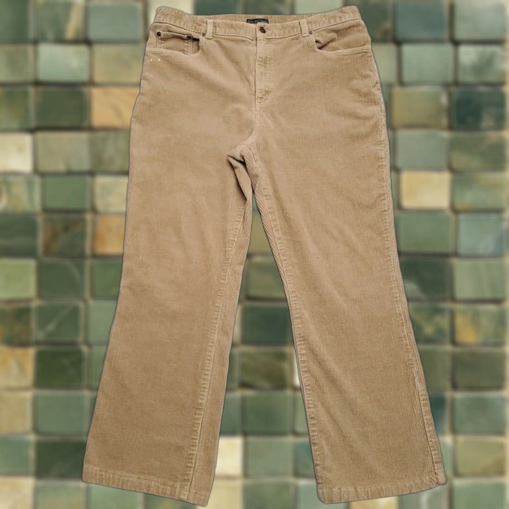 Ralph Lauren Lauren Ralph Lauren Pants Women 16 Corduroy Light Brown Chino 28in Inseam Zipper Pockets Size 38" / US 16 / IT 52 - 1 Thumbnail
