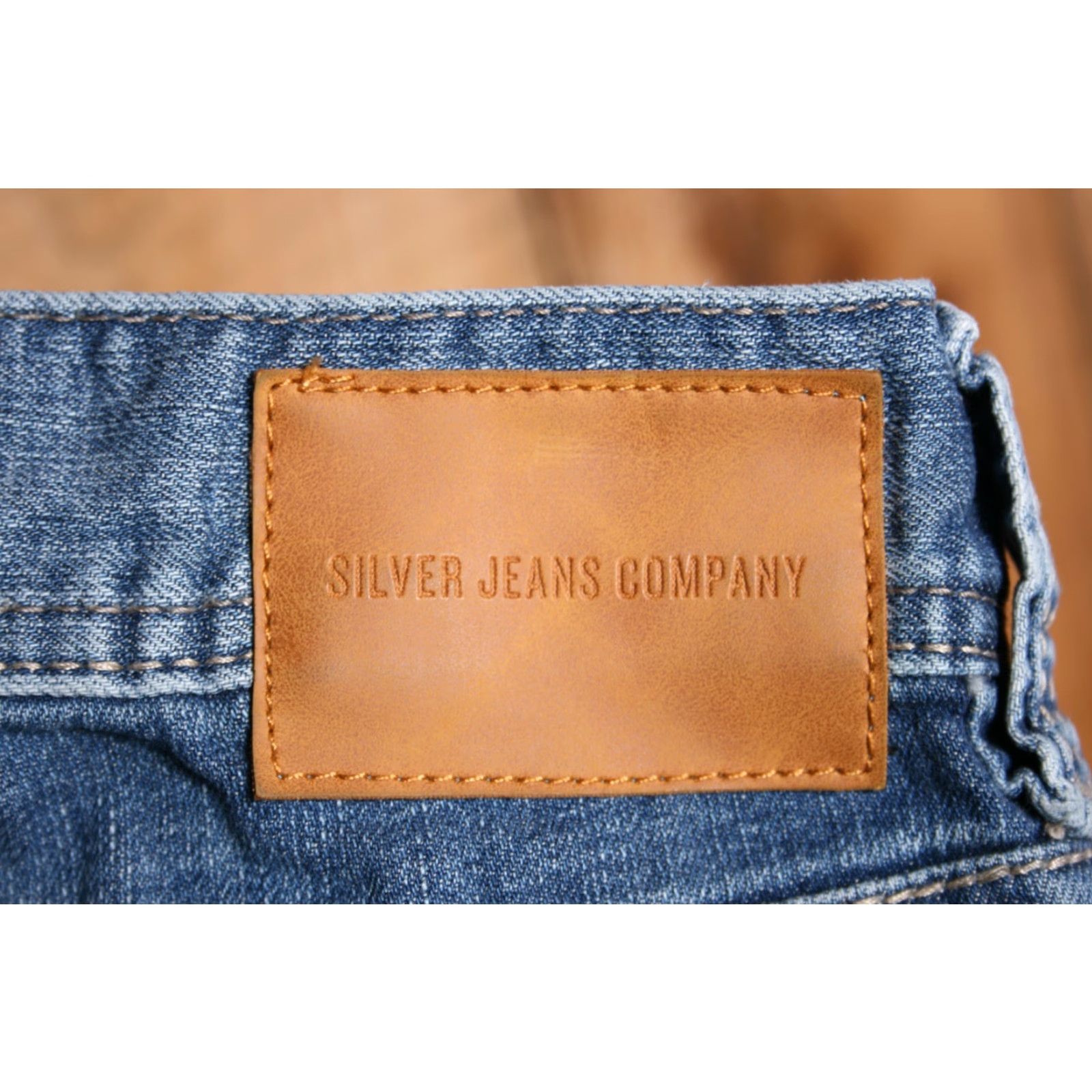 Silver Jeans Co. VINTAGE Silver Jeans Bootcut Jeans 31x34 Mens Blue Denim 5-Pocket Relaxed Fit Sliver Craig Distressed Stretch Inseam 34.5in Sz 31x34 Size US 31 - 6 Thumbnail