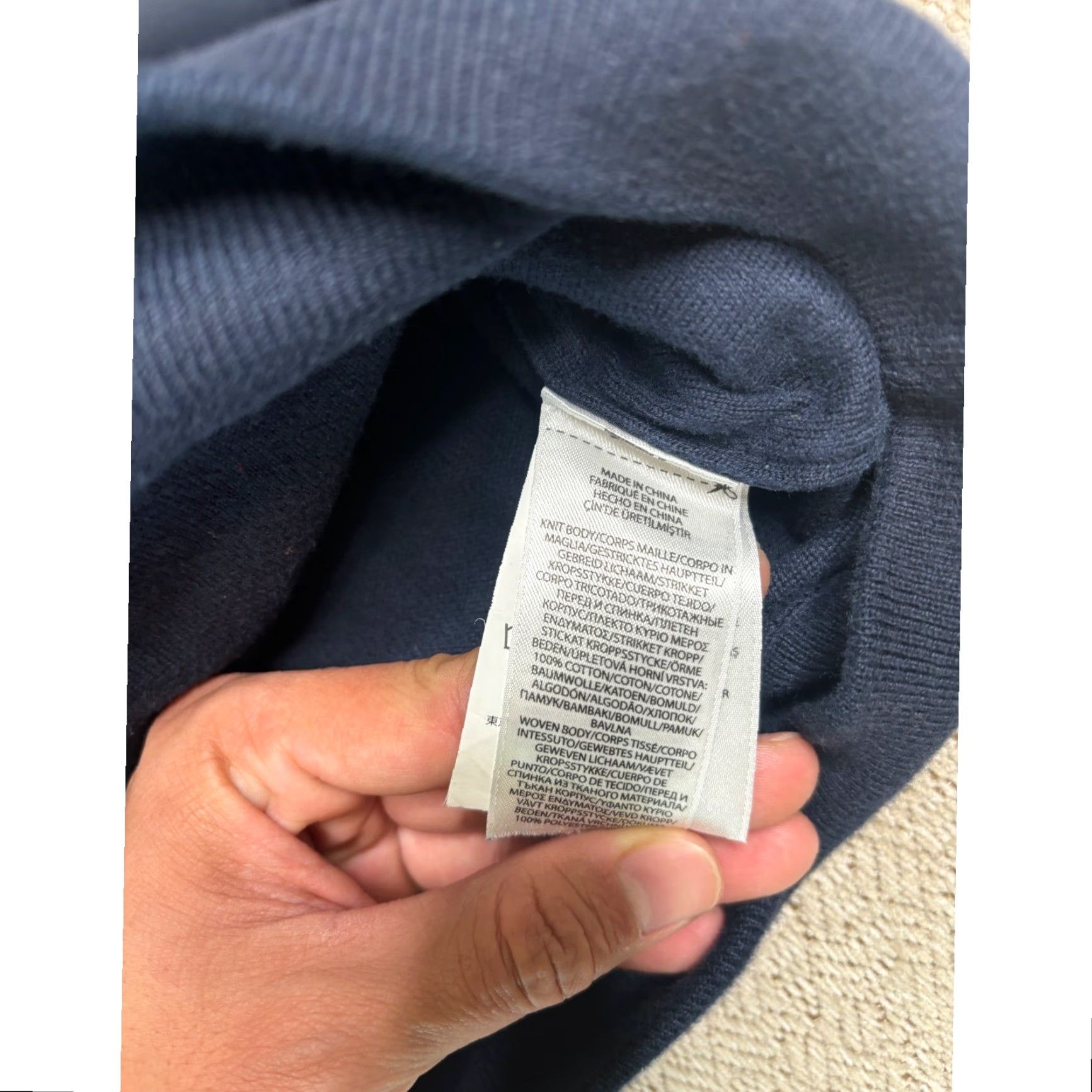 Polo Ralph Lauren Bomber Jacket Mens Knit Sleeve Full Zip Blue Knit Long Sleeve Jacket Casual Travel
