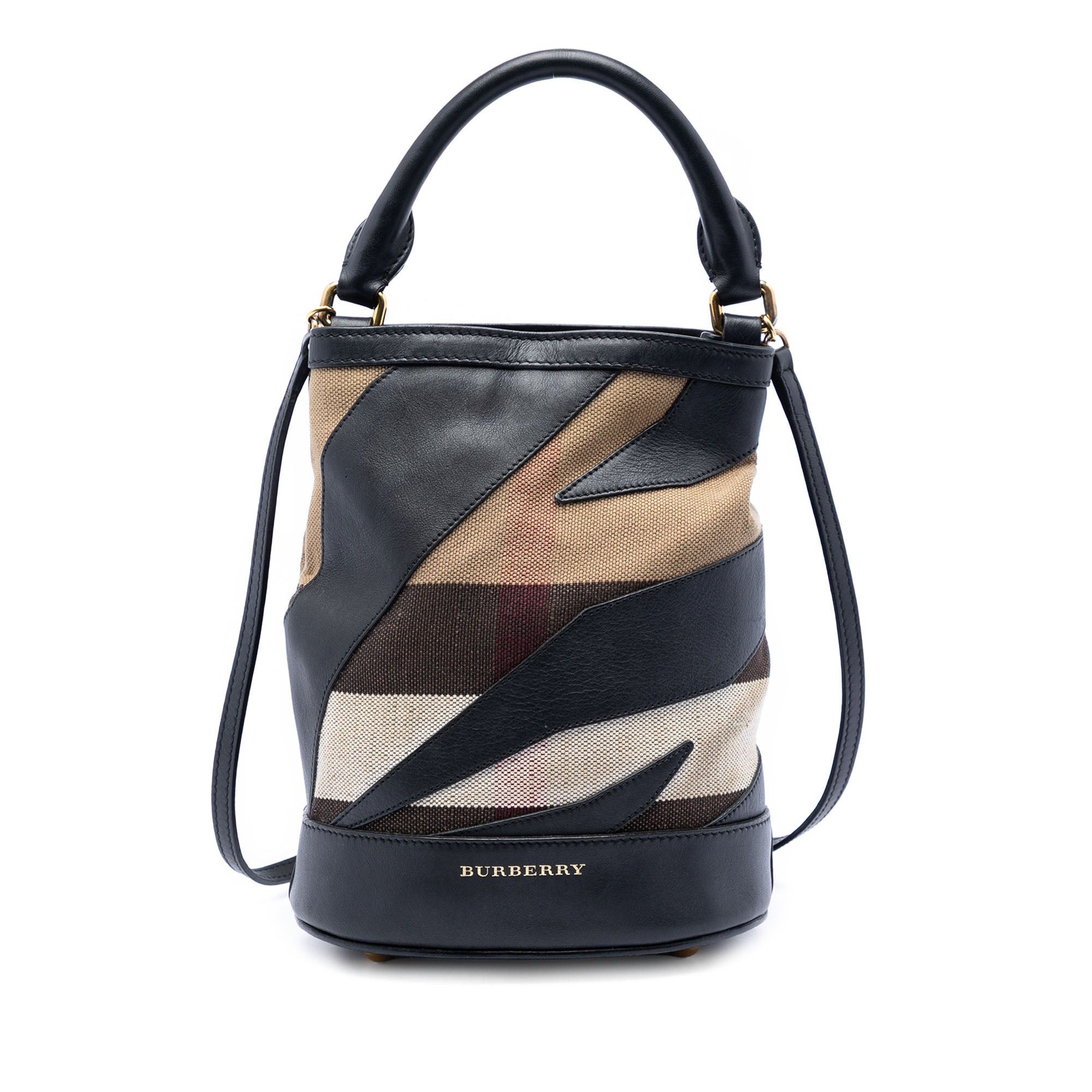 Burberry Mega Check Canvas and Leather Bucket Bag Size ONE SIZE - 1 Thumbnail