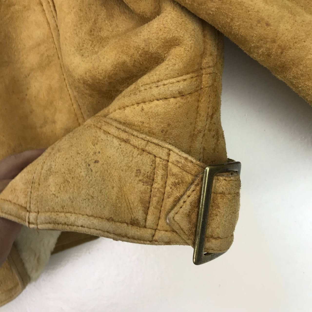 Genuine Leather Vintage Wind Armor Military Style Sheepskin Sherling Coat Size US M / EU 48-50 / 2 - 18 Thumbnail