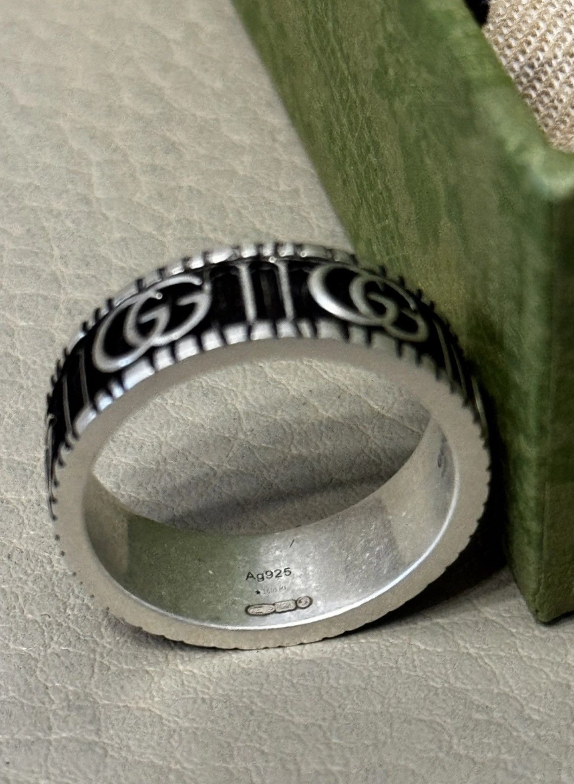 Gucci Gucci RING WITH DOUBLE G IN SILVER Unisex Size 24 (64mm) Size ONE SIZE - 9 Thumbnail