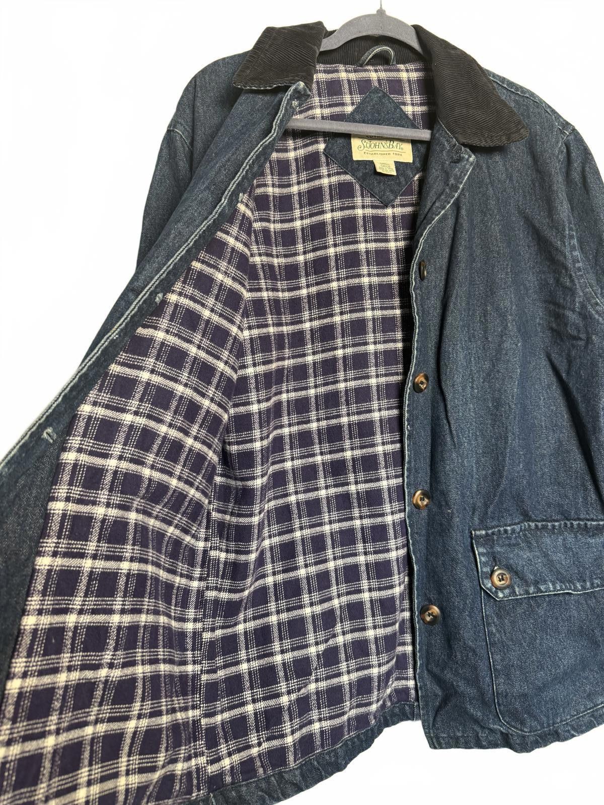 St. Johns Bay Denim Hunter Coat with Corduroy Collar and Plaid Lining Size S / US 4 / IT 40 - 5 Thumbnail