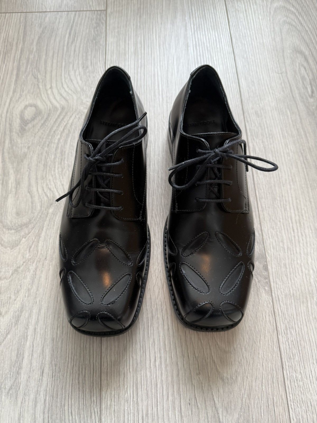 Stefan Cooke Stefan Cooke Slashed Square Toe Derby Black | Grailed