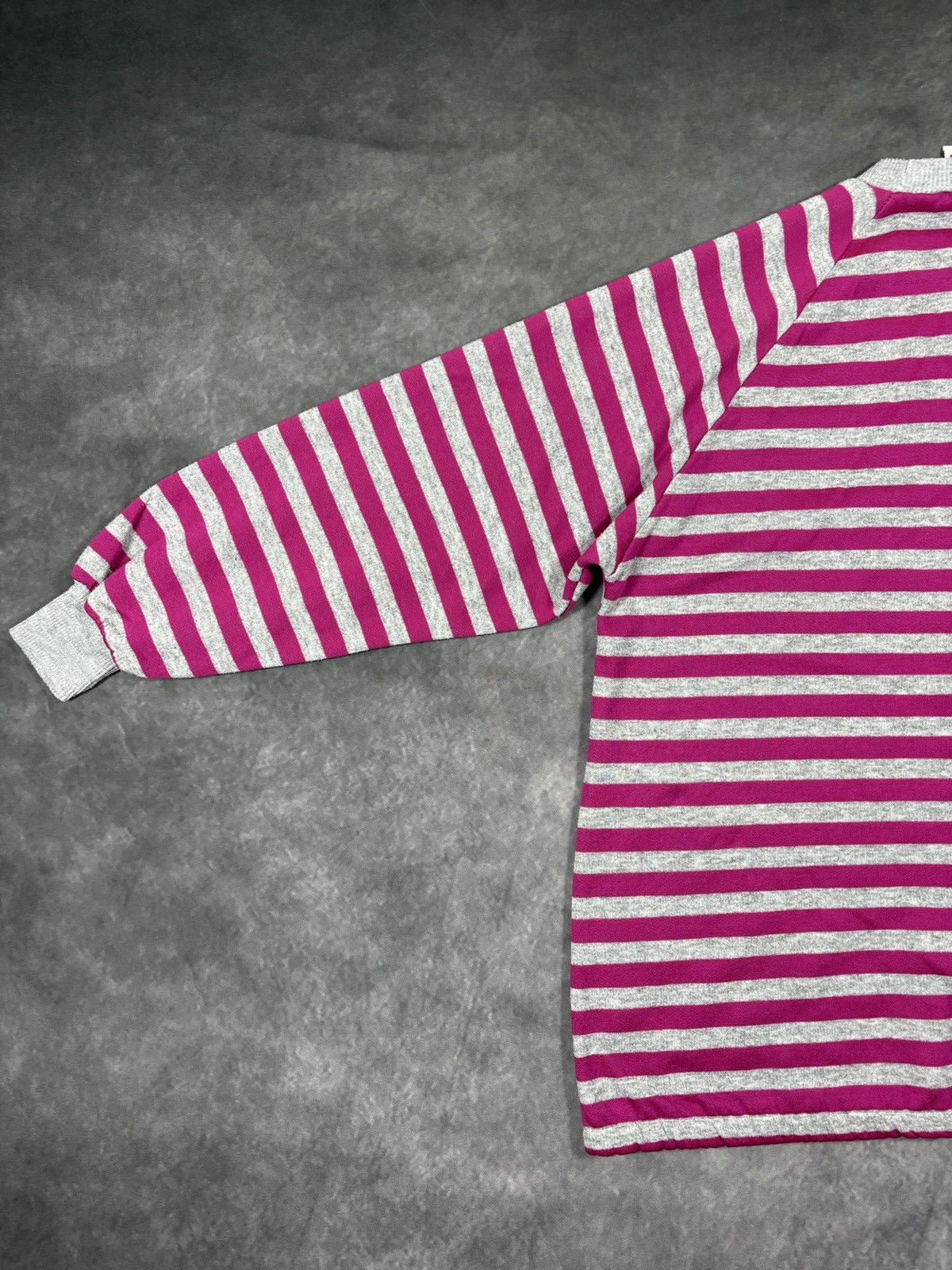 Vintage 1980s Vintage Sweatshirt Striped Crewneck Drawstring Crop 80 Size S / US 4 / IT 40 - 15 Thumbnail