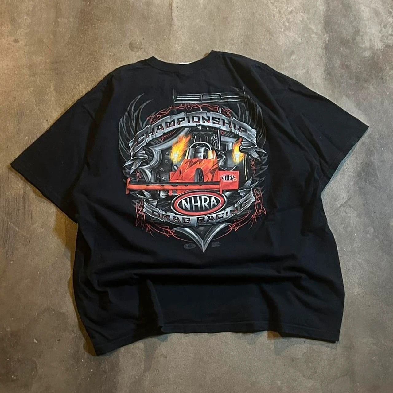 Fruit Of The Loom Y2K Black NHRA drag racing t-shirt Size US XXL / EU 58 / 5 - 2 Thumbnail