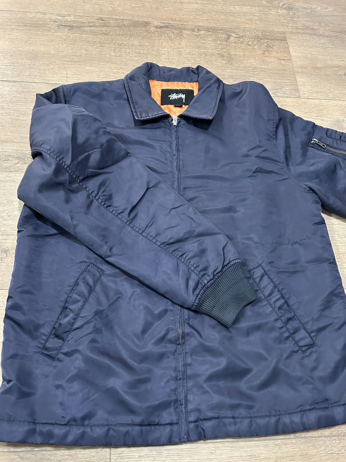 Stussy Stussy club jacket coated cotton brown sz large | Grailed