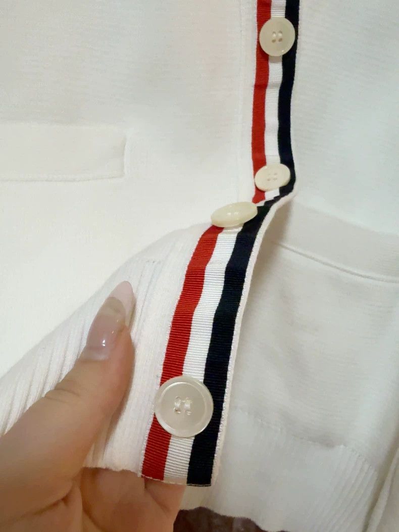 Thom Browne Thom Browne size0 White knit sweater cardigan Size US XS / EU 42 / 0 - 2 Thumbnail