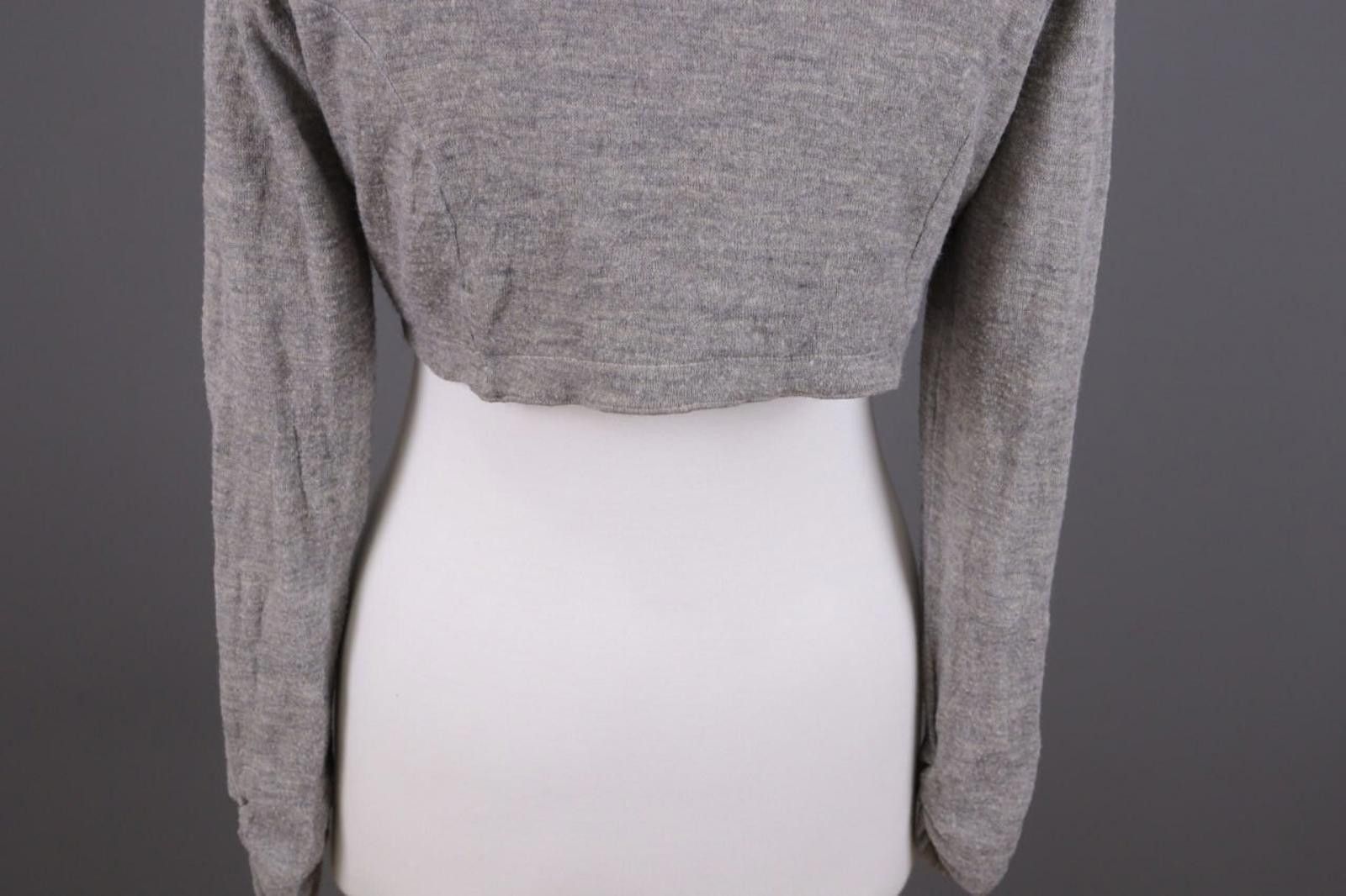 Designer Elisa Cavaletti Gray Floral Cardigan Sweater Size L Size L / US 10 / IT 46 - 11 Thumbnail