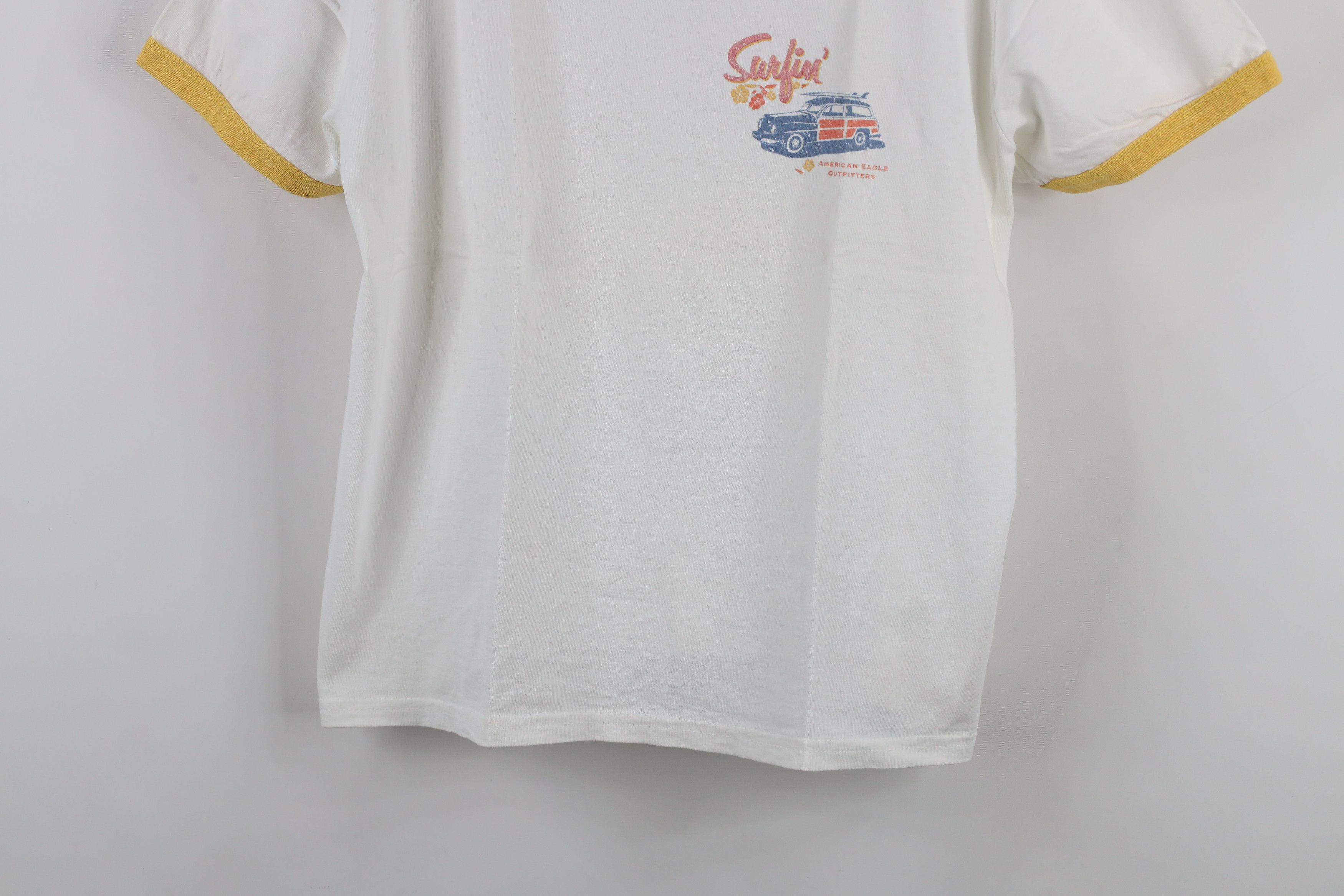 American Eagle Outfitters × Vintage Vintage 90s American Eagle Surfing Ringer T-Shirt USA Size L / US 10 / IT 46 - 3 Thumbnail