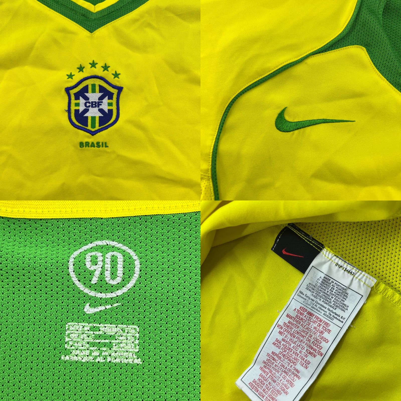Nike Nike Brazil 2004 2005 2006 Home Mens Football Jersey Shirt Medium Yellow Total90 Size US M / EU 48-50 / 2 - 8 Thumbnail