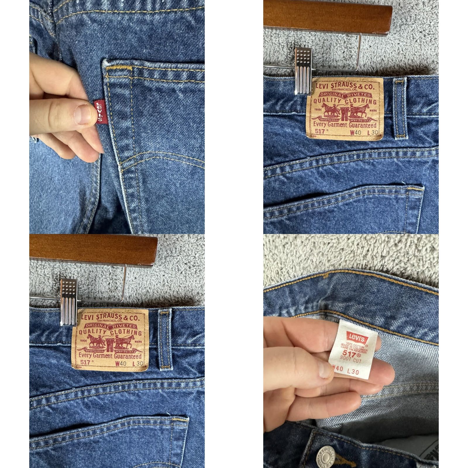 Levi's VINTAGE Levis 517 Jeans Mens 40x30 Blue Boot Cut Denim High Rise Classic Straight Leg Size US 40 / EU 56 - 9 Thumbnail