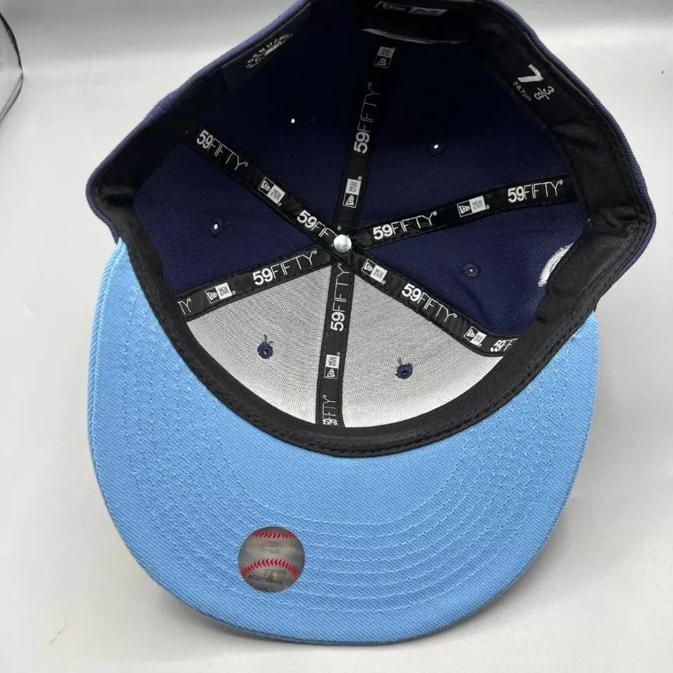 New Era Chicago Cubs Hat Men 7 3/8 Blue Wrigleyville Fitted Cap Size ONE SIZE - 4 Thumbnail