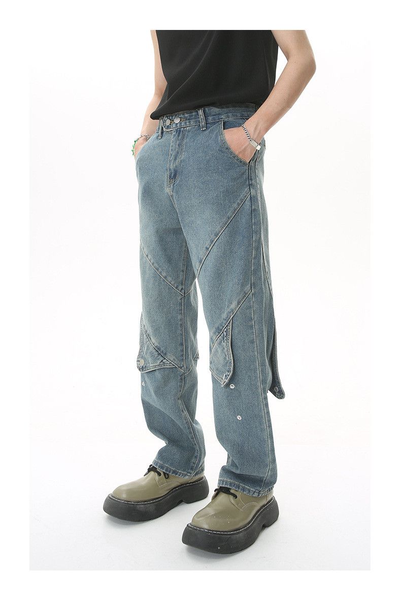 Japanese Brand × Jean Vintage motorcycle heavy patchwork distressed cargo jeans Size US 32 / EU 48 - 2 Thumbnail