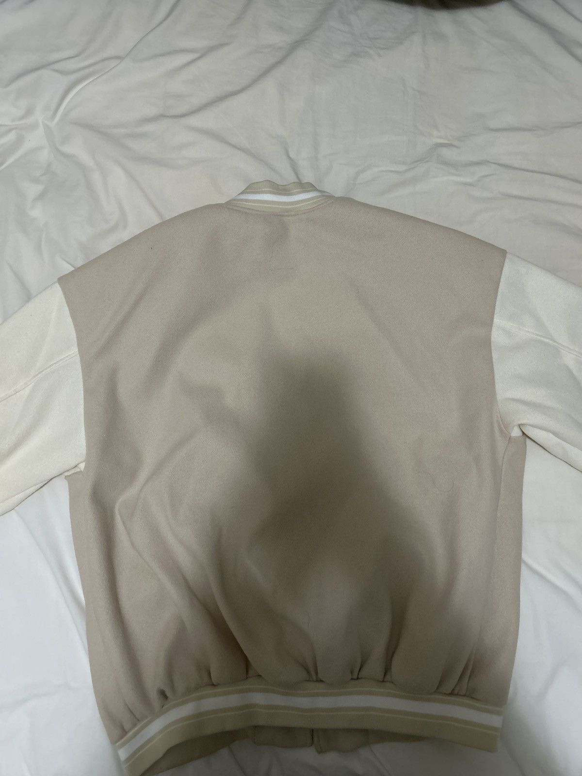 Vintage Beige embroidered varsity jacket Size US L / EU 52-54 / 3 - 8 Thumbnail