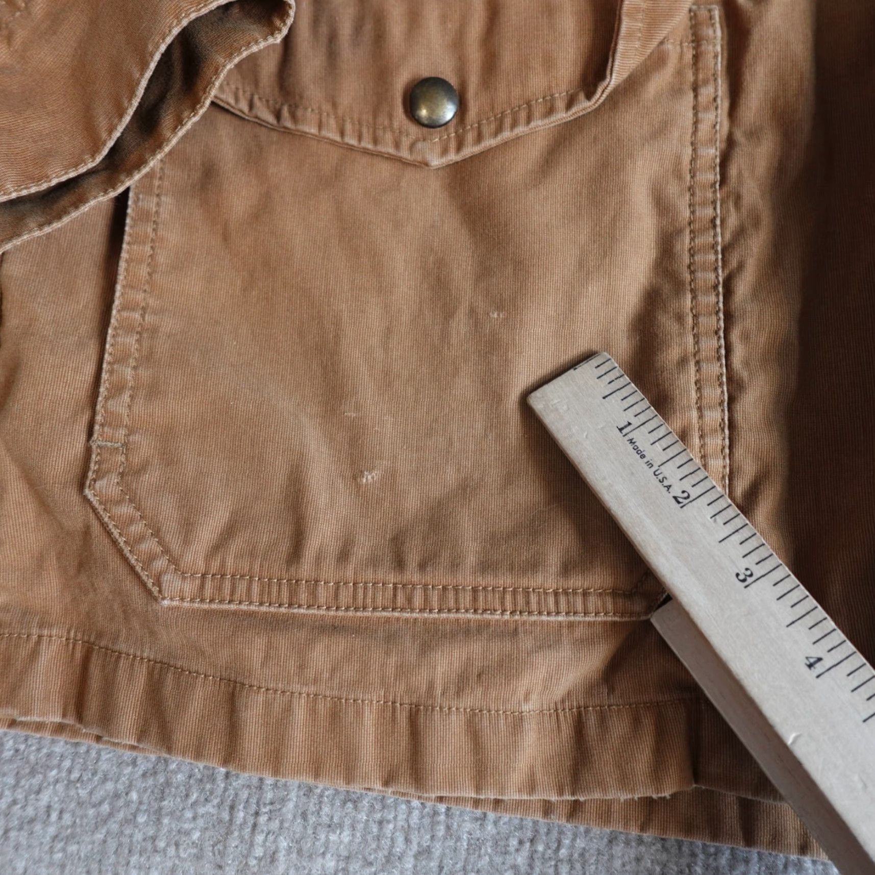 J.Crew VINTAGE J.CREW Jacket Bed Beige Green Barn Chore Coat Hooded Shell Pockets Mens M Beige Military Jacket Size US M / EU 48-50 / 2 - 4 Thumbnail