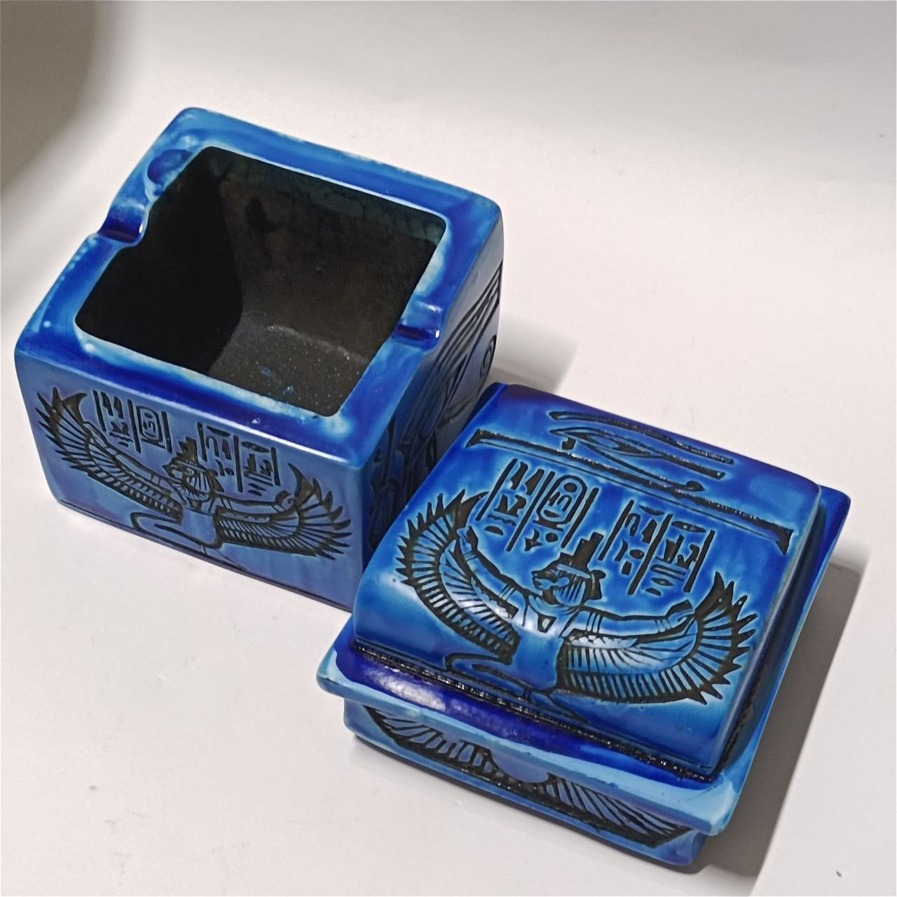 Other Egyptian Canopic Jars Set Pharaonic Resin Box Hieroglyphs Size ONE SIZE - 5 Thumbnail
