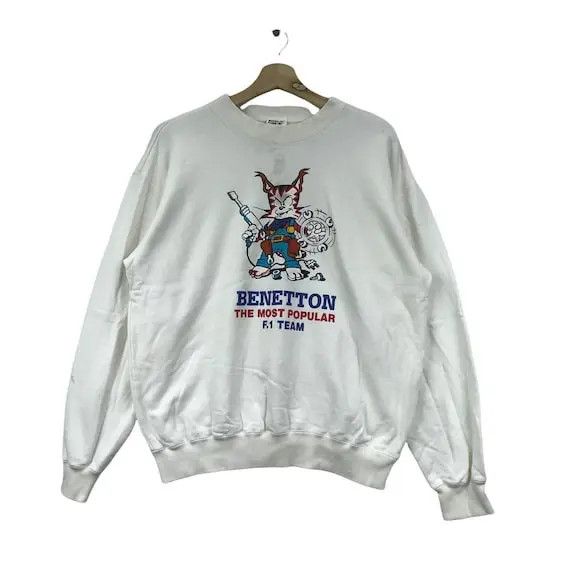 Benetton Vtg 90’ BENETTON FORMULA 1 RACING Team Cartoon Sweatshirt Size US L / EU 52-54 / 3 - 1 Thumbnail