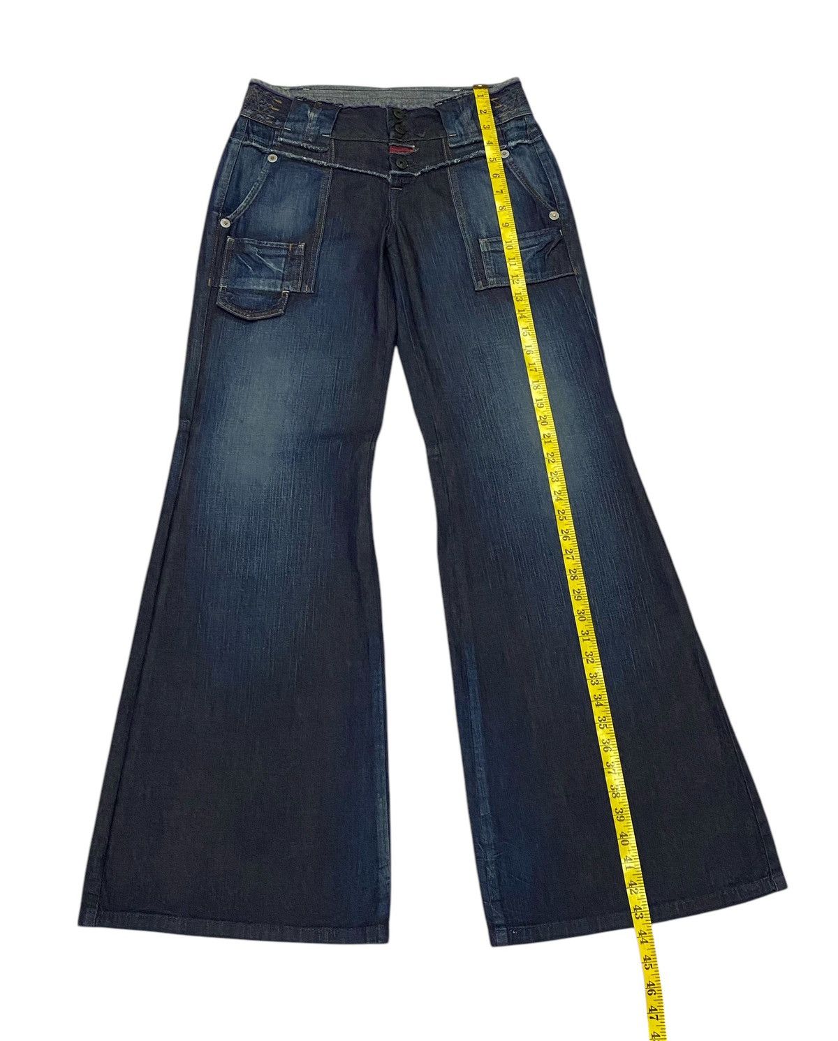 Marithe + Francois Girbaud 💃 Francois Girbaud Flare Wide Leg Palazzo Denim Jeans Size 29" - 18 Thumbnail
