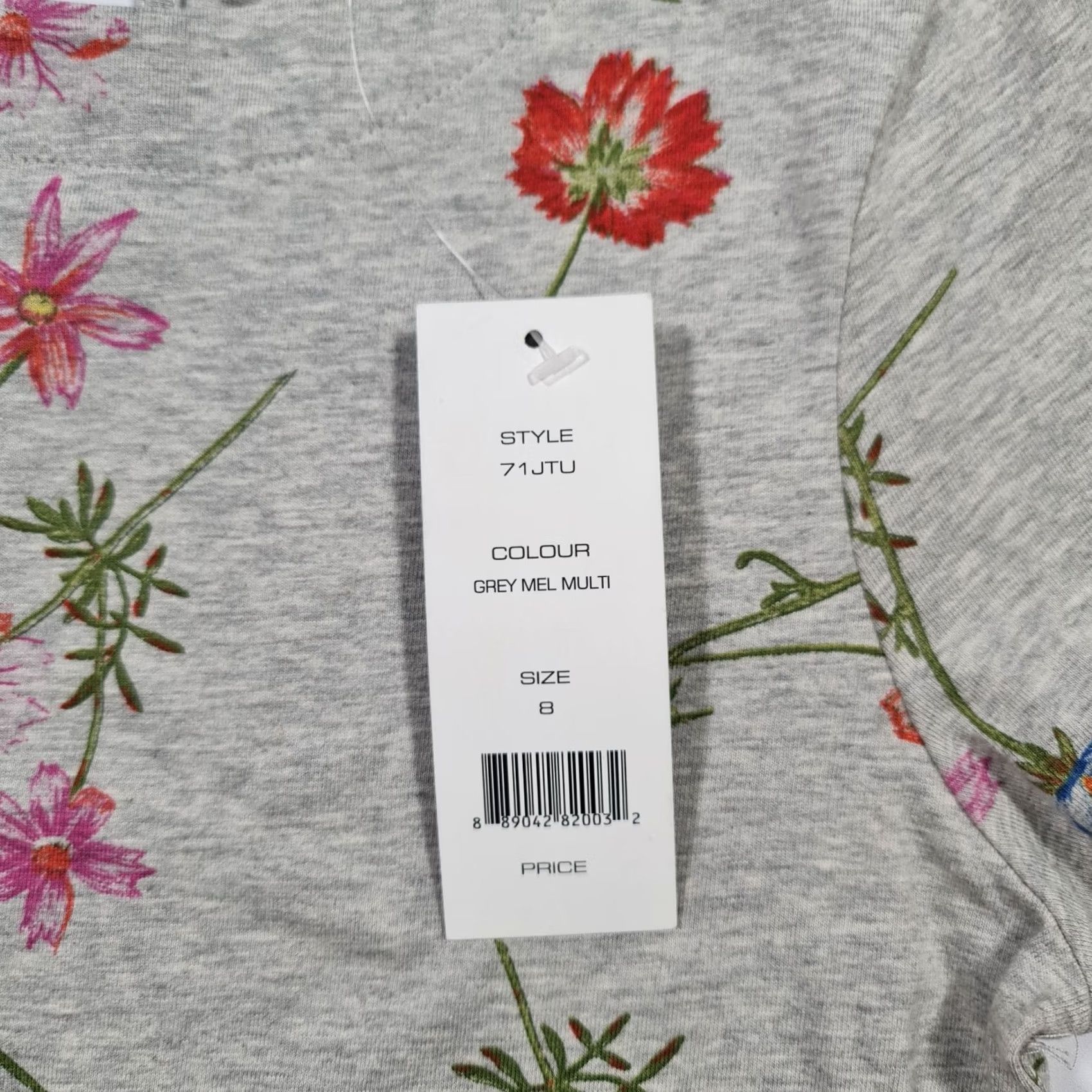 French Connection French Connection Womens Dress Grey 8 UK Floral Short Sleeves Jersey Bodycon Dress Size M / US 6-8 / IT 42-44 - 4 Thumbnail