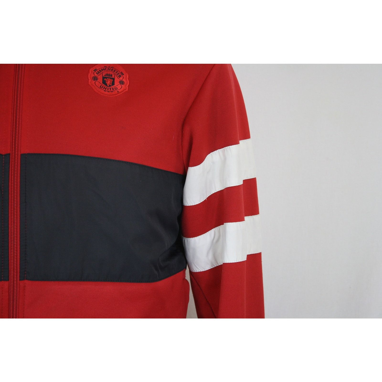 Nike × Vintage Y2K Nike Manchester United Varsity Stripe Red Track Jacket M Size US M / EU 48-50 / 2 - 3 Thumbnail