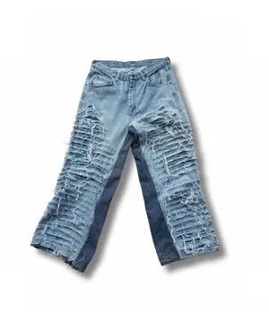 Wrangler Rework Wrangler Distressed Baggy Jeans Size US 32 / EU 48 - 1 Thumbnail