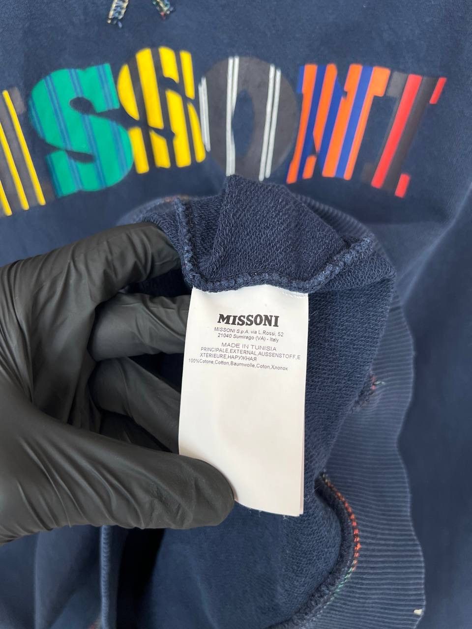 Missoni Missoni Big Logo Sweatshirt Mens Size M Navy Pullover Size US M / EU 48-50 / 2 - 12 Thumbnail
