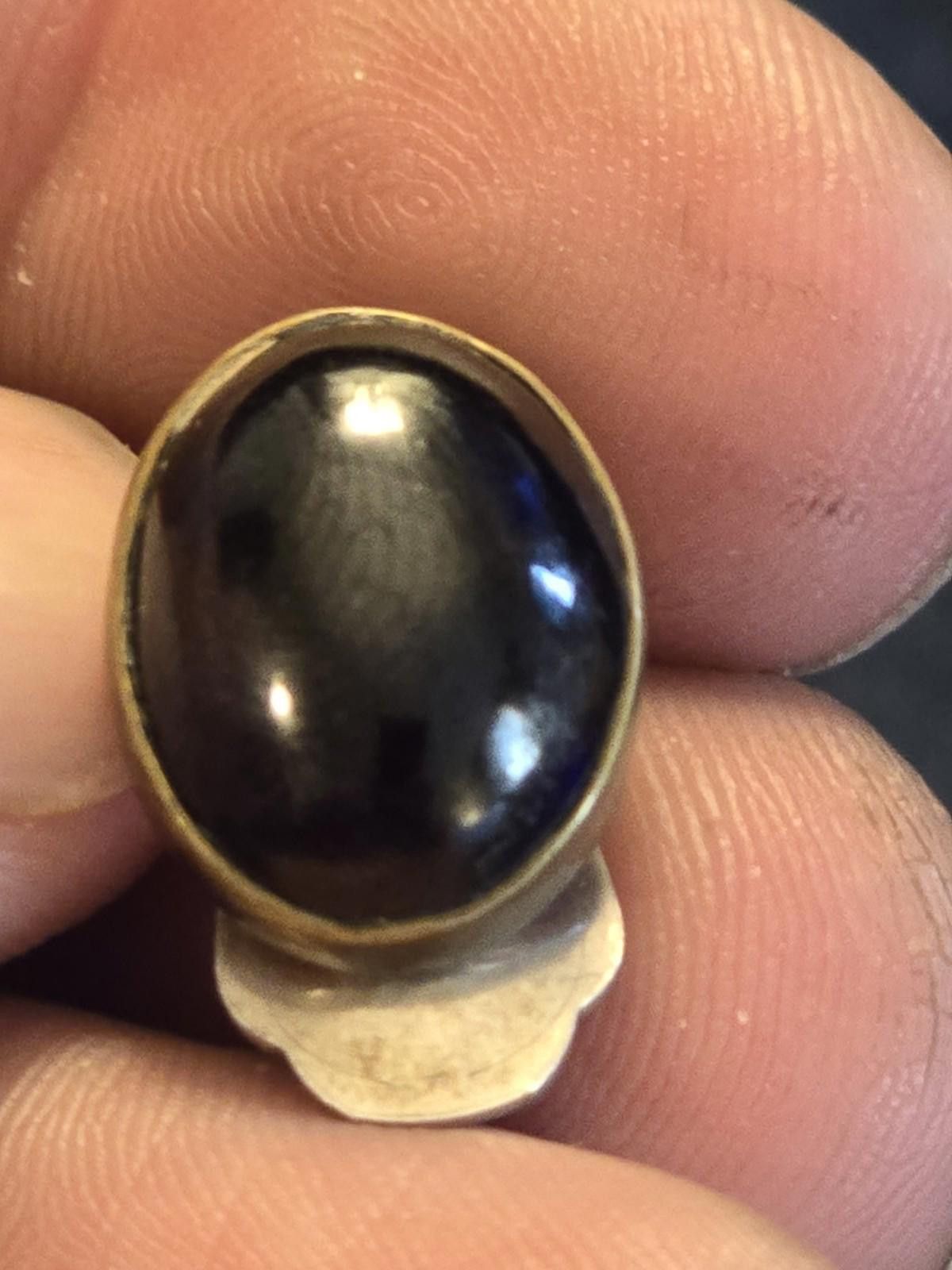 Other Vintage Sebiri Sterling Vermeil Black Glass Clip Earrings Size ONE SIZE - 7 Thumbnail