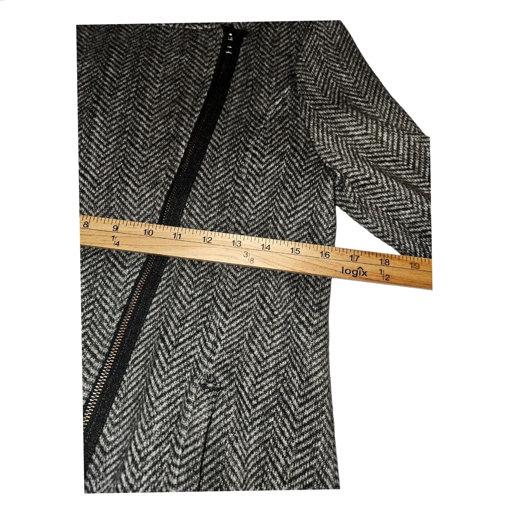 Banana Republic Banana Republic Jacket Women's Small Gray Herringbone Preppy Regular Full Zip Pockets City Classic 90s? Size S / US 4 / IT 40 - 3 Thumbnail