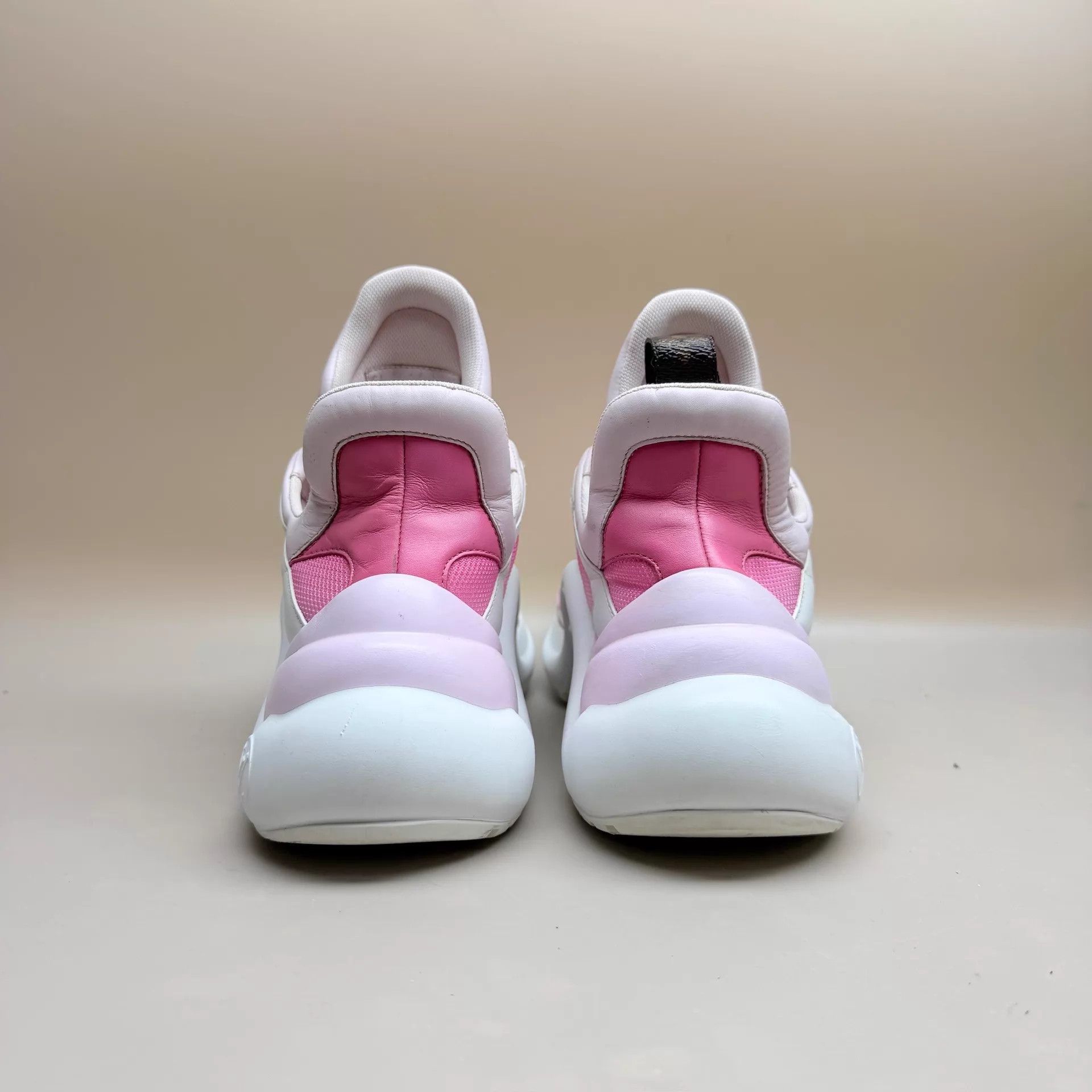 Louis Vuitton LV Arch Pink White Gradient Dad Sneaker 37.5 95N Size US 7 / IT 37 - 3 Thumbnail