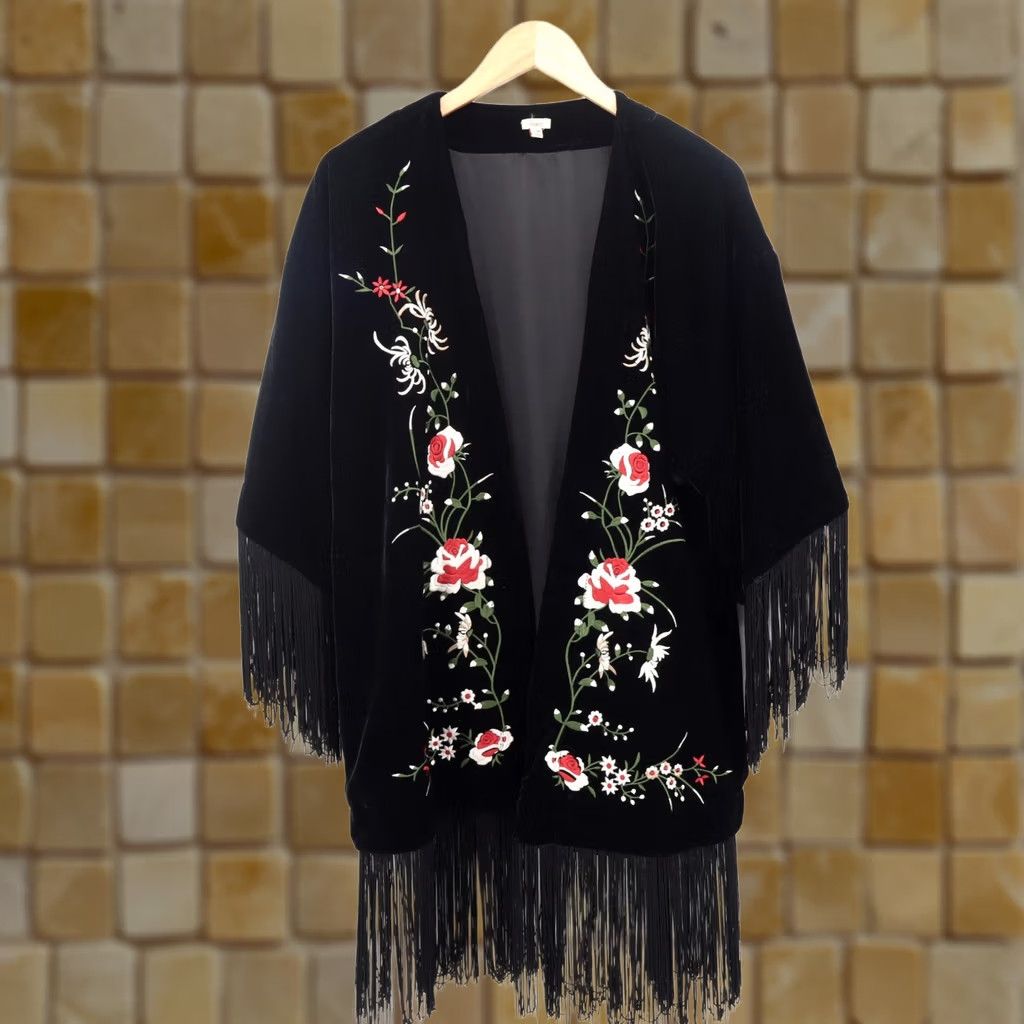Velvet Reba Jacket Western Floral Embroidered Velvet Open Sz Sm/M Womens Size M / US 6-8 / IT 42-44 - 1 Thumbnail