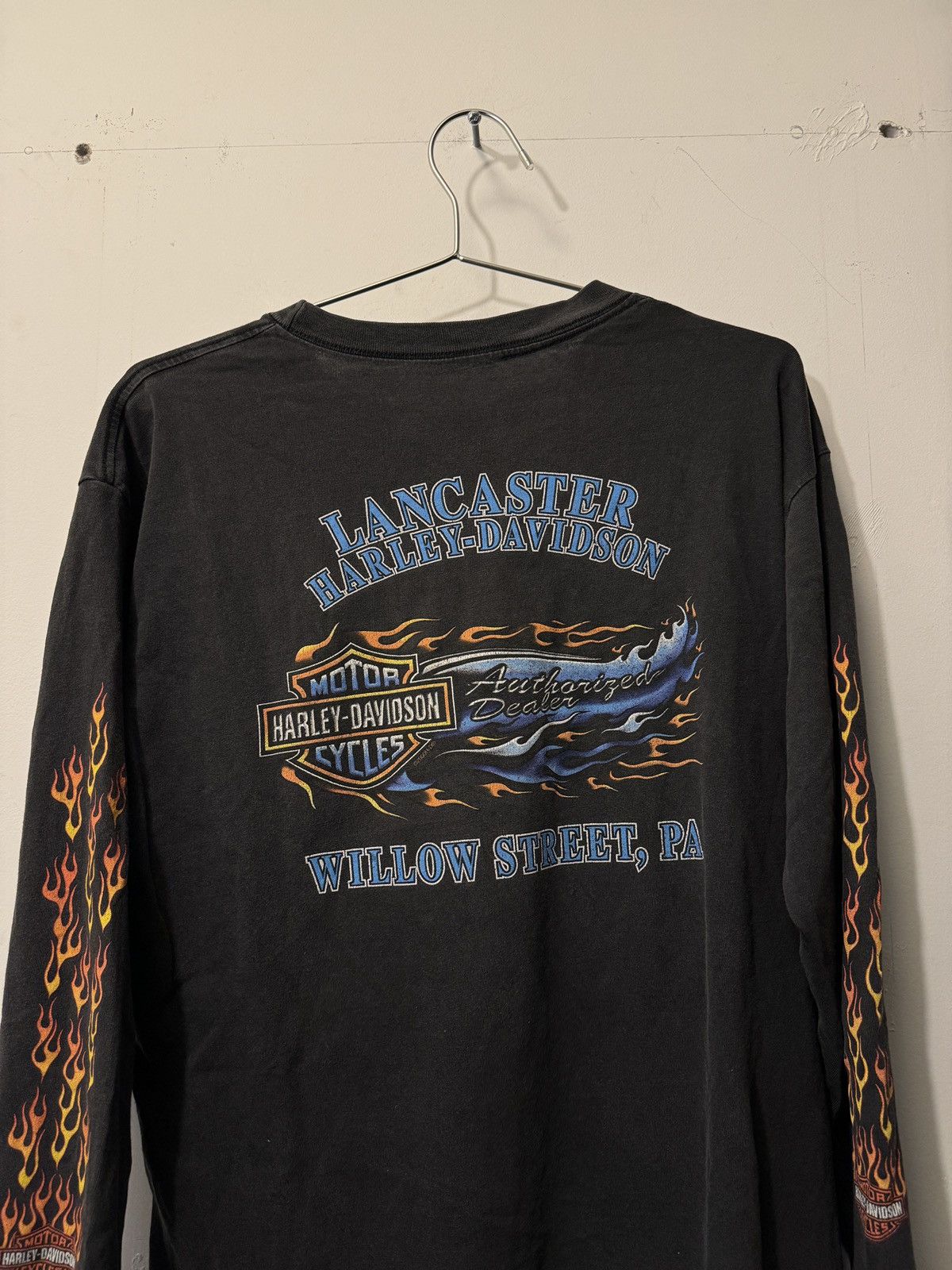 Harley Davidson Harley Thrashed Faded Distressed Flame Longsleeve ERD Grunge Size US L / EU 52-54 / 3 - 4 Thumbnail