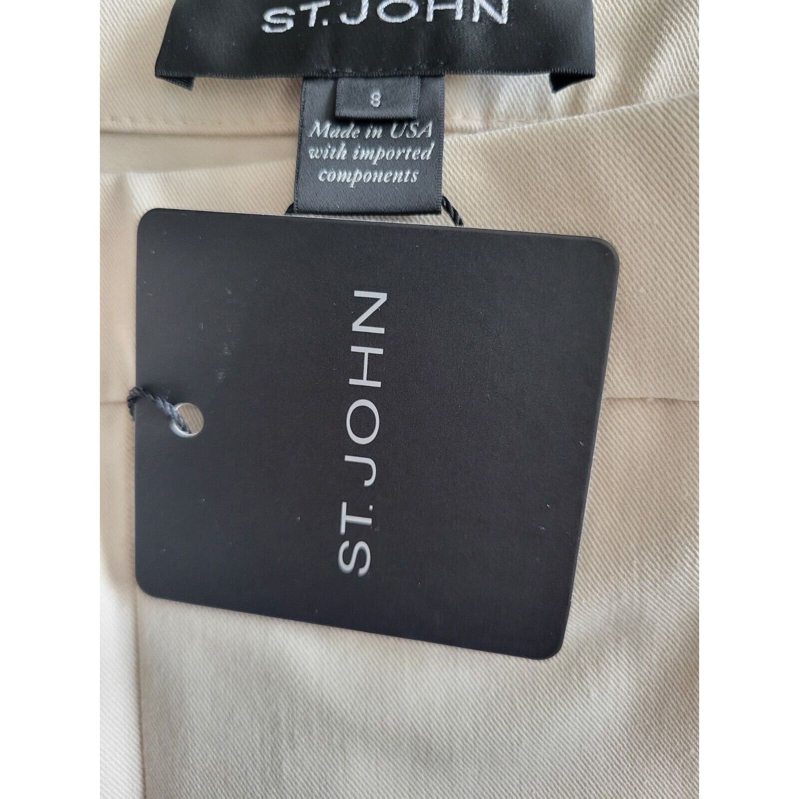St. John St John Legging Fit Pants Sz 8 Fine Stretch Cream Size 30" / US 8 / IT 44 - 5 Thumbnail